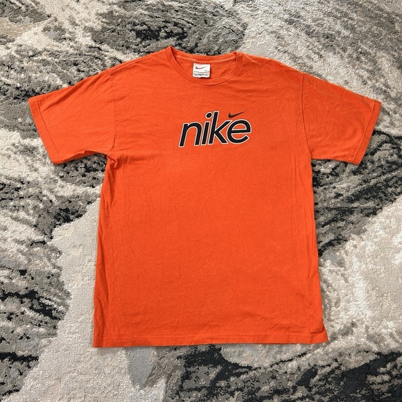 Nike Other - Vintage 90s Nike Made in USA White Tag Orange Spellout T-Shirt XL